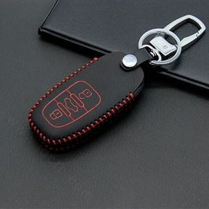 Cheap Genuine Leather Key Ring Auto Key Bags Smart for Audi A5 - Red